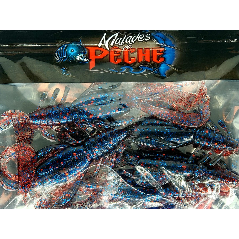 Leurre Big Cray Black blue and red glitter
