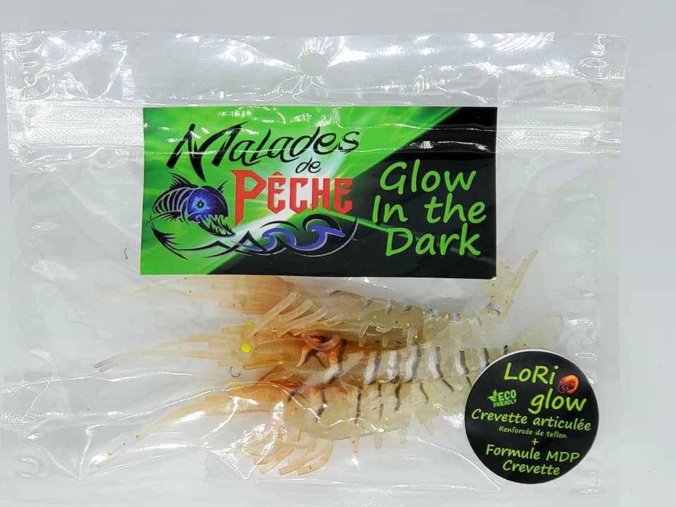 Leurre crevette Lori Glow paquet white