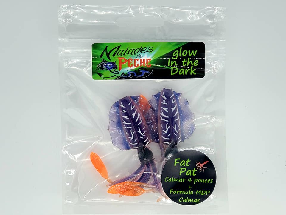 Leurre glow squid Fat Pat 4 pouces mauve 2