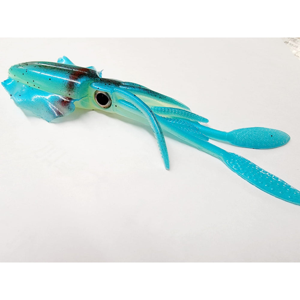 Leurre glow squid Fat Pat 6 pouces bleu
