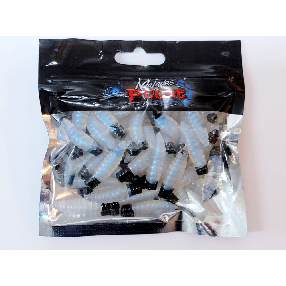 Leurre larves de caddis blanc clair
