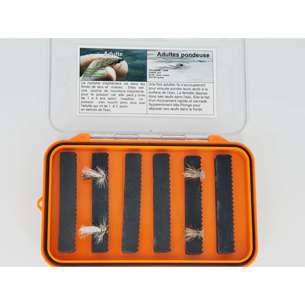 boite à mouche caddis grise 2