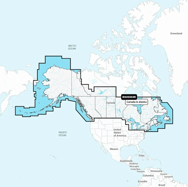 Carte de couverture Garmin Navionics+ Canada et Alaska